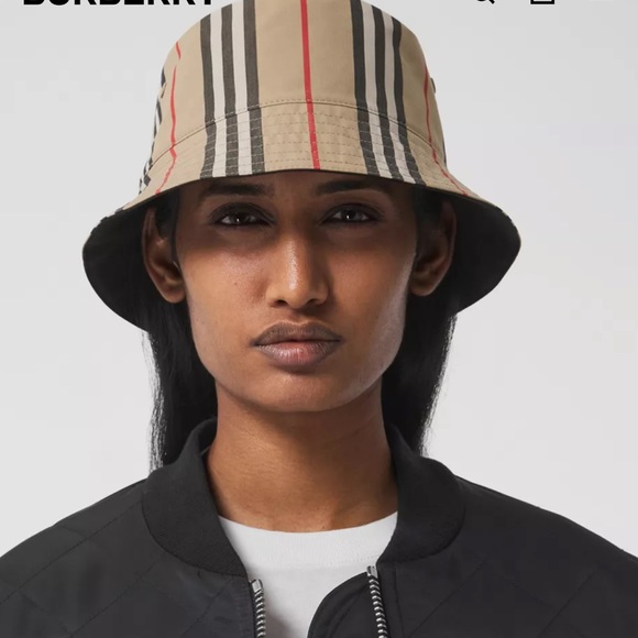 Authentic NWT Reversible Icon Stripe Cotton Bucket Hat - Picture 7 of 7